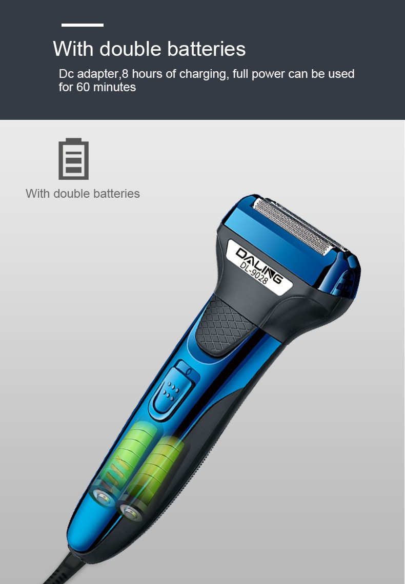DALING-9028 Three-in-one Shaver, reciprocating electric rechargeable razor, multi-functional Hairdresser, Nose Hair Razor, blue set, wholesale for export, three-in-one shaver, hairdresser, nose hair razor detail image 5