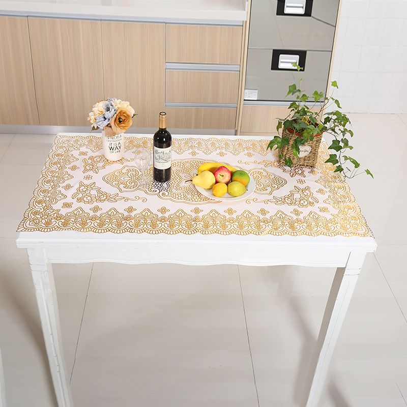 pvc桌布创意塑料餐垫批发外贸出口厂家欧式烫金餐桌垫厂加定制图