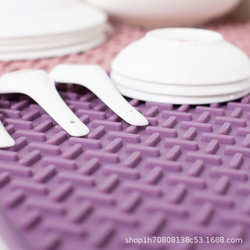 加厚食品级硅胶多用途沥水垫子厨房水槽保护防摔垫防滑隔热垫图