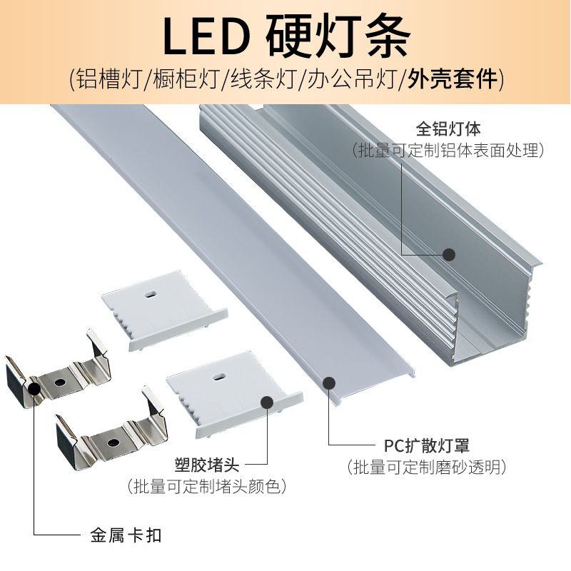 LED strip light, aluminum strip light, LED office light details Picture