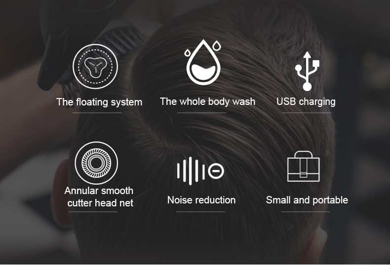 DALING-9102 Electric three-headed straight razor, full-body wash Smart Portable charger, car travel mini beard razor, wholesale for foreign trade detail image 2