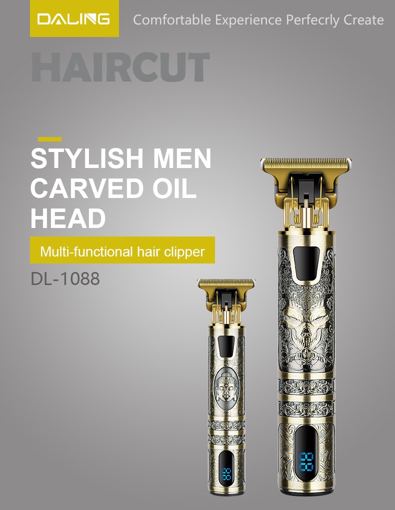 DALING-1088 Engraved Clipper, Hair Clipper, electric hair clipper, oil head engraving, trimming, blank space, hair cutting tool, hair clipper, shaving head, adult and children's electric clipper, wholesale for export detail image 1
