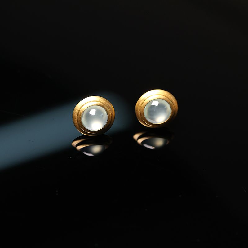 翡翠耳钉/玻璃蛋耳钉/翡翠细节图