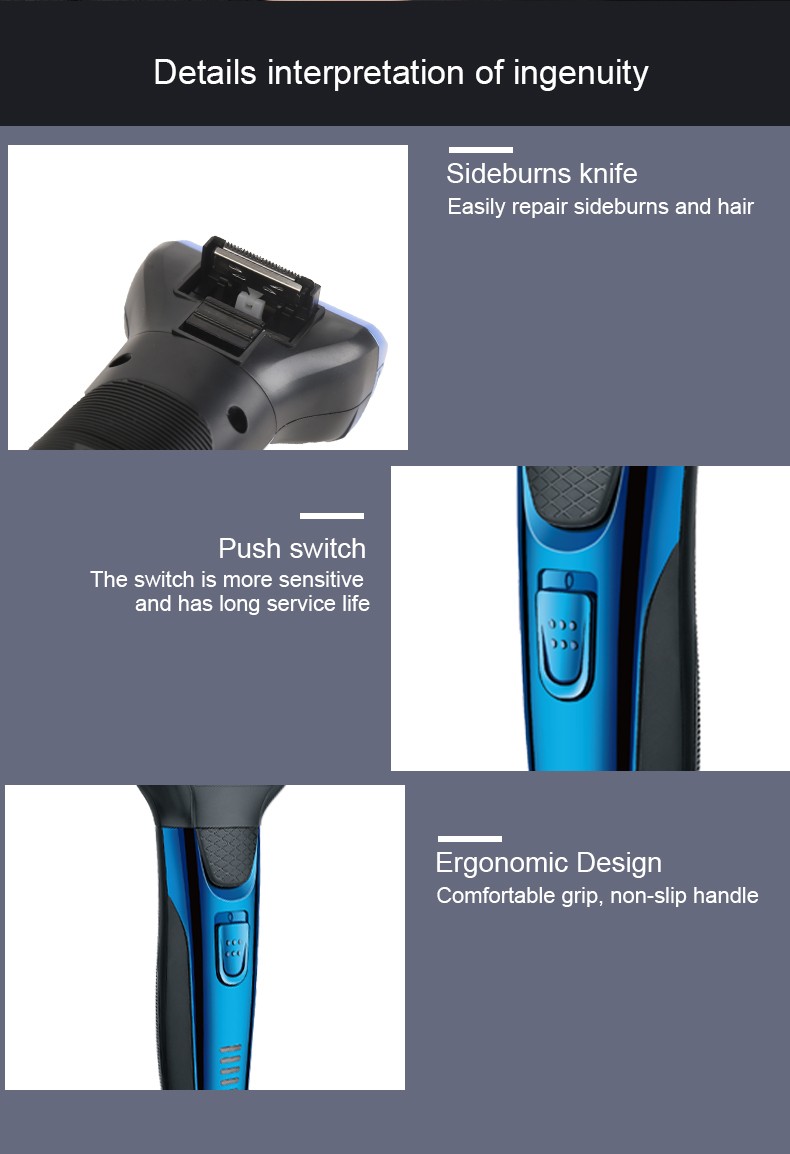 DALING-9028 Three-in-one Shaver, reciprocating electric rechargeable razor, multi-functional Hairdresser, Nose Hair Razor, blue set, wholesale for export, three-in-one shaver, hairdresser, nose hair razor detail image 12