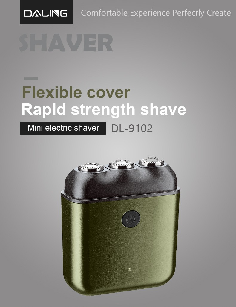 DALING-9102 Electric three-headed straight razor, full-body wash Smart Portable charger, car travel mini beard razor, wholesale for foreign trade detail image 1