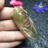 Bright color crystal jewelry Cicada natural gold rutile pendant DIY necklace accessory details Picture