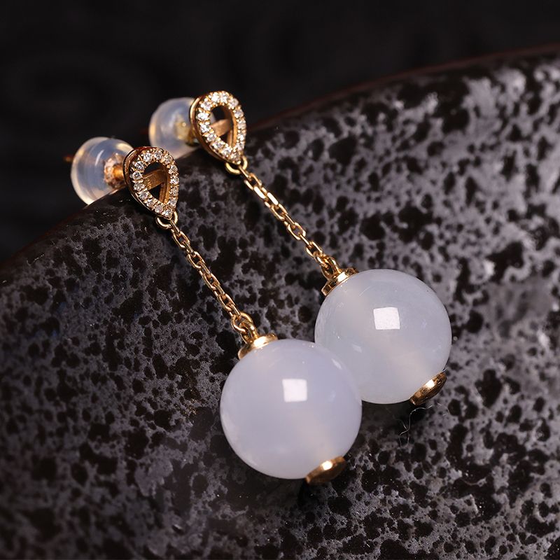 新宝丽D区三楼七街8148店翡翠紫色冰珠耳坠新宝丽029