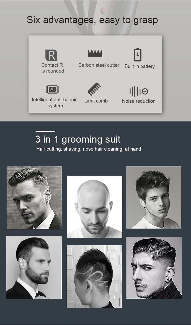DALING-1071 oil-tipped engraved electric clipper hair clipper, home hair clipper for whitening and trimming, vintage electric clipper for adults and children, special for hair salons, cross-border wholesale detail image 2