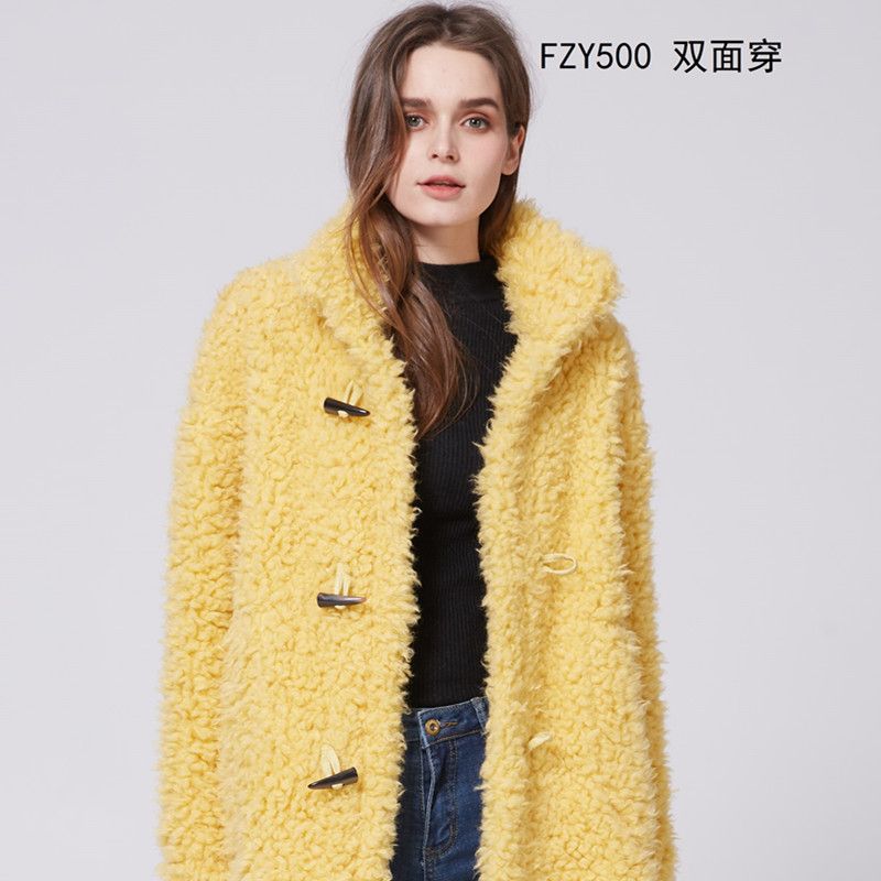 In 2021, a trendy and casual women's cashmere long coat with fur in one piece