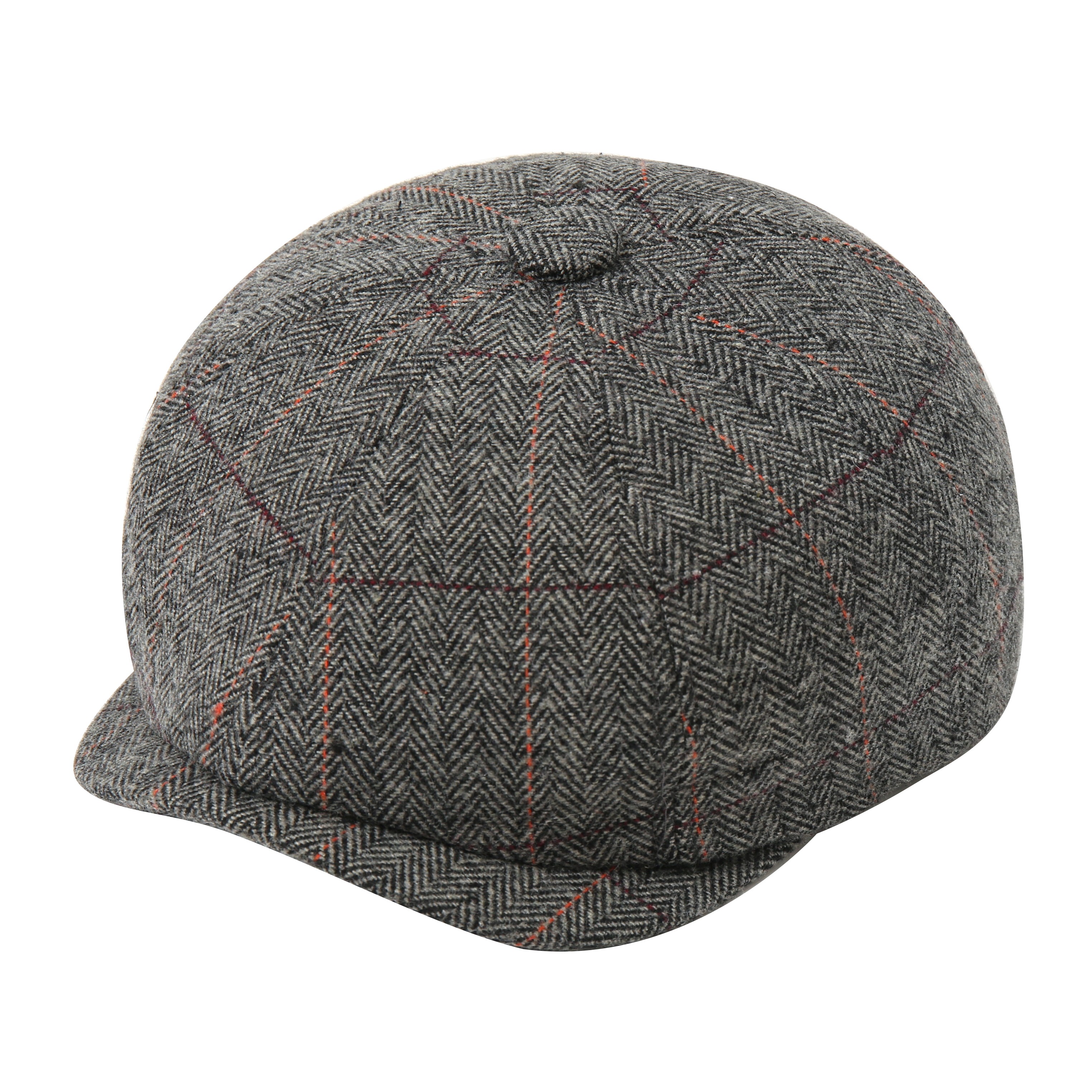 Octagonal hat, European style, fashionable and trendy neutral hat, simple wool hat, British checkered style, Japanese retro hat, fashionable hat Item Picture