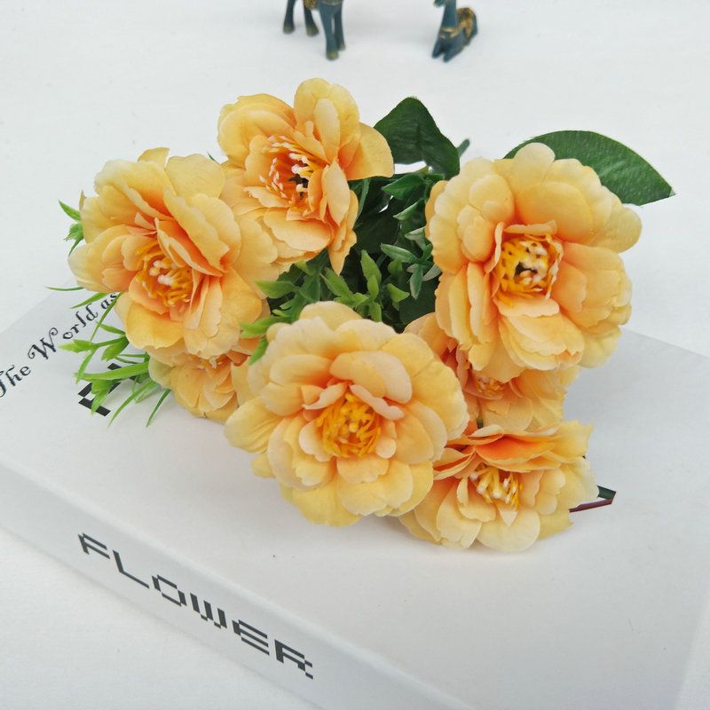 Factory wholesale 7-pronged Rhododendron rose home decoration artificial flower, artificial rhododendron rose Item Picture