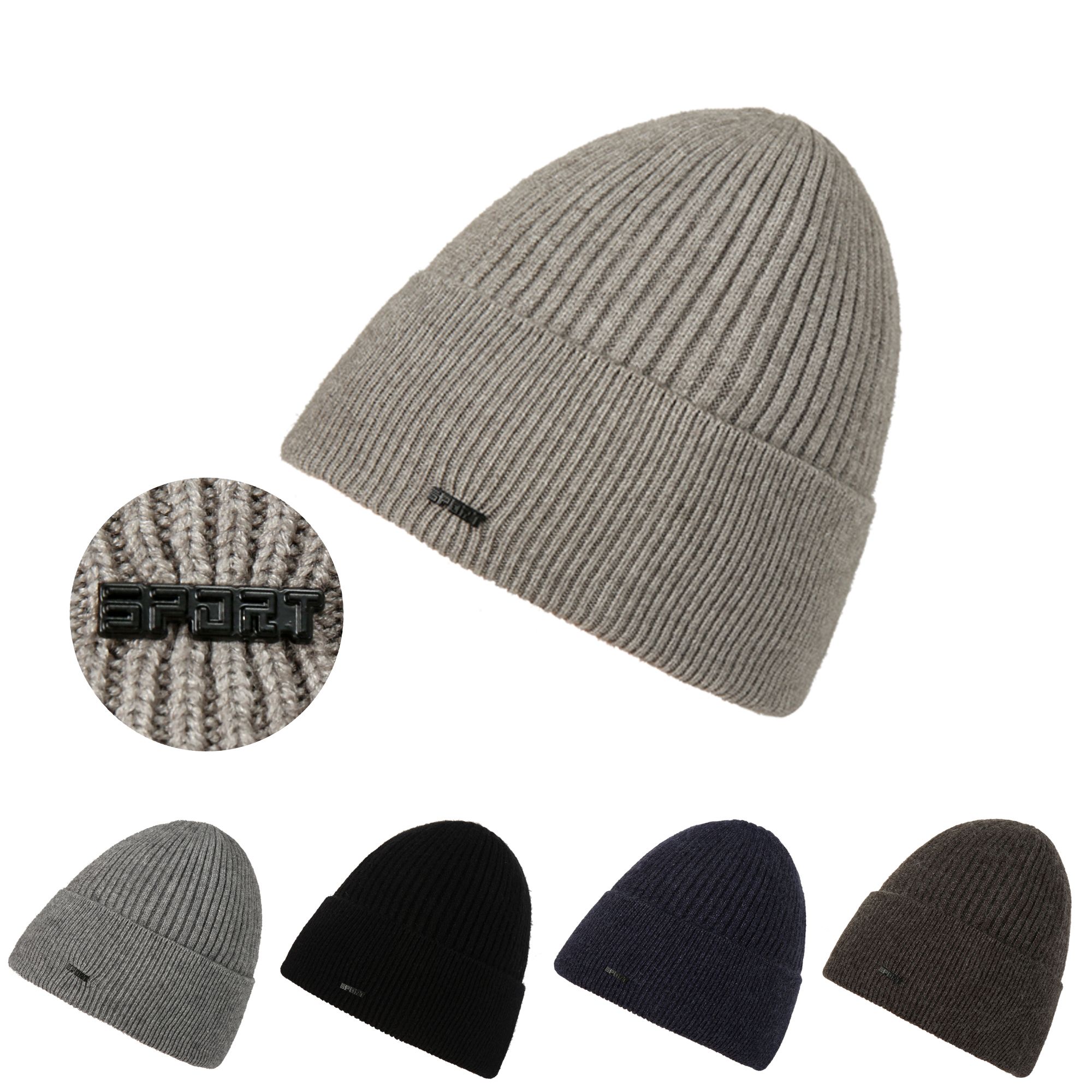 Autumn and winter 2-piece scarf set, Japanese style simple and fashionable, iron label rolled edge knitted woolen cold hat, European and American ins trend details Picture