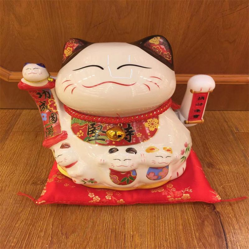 South Tai pregnant mother successful white ceramic rocking cat electromagnetic version office living room