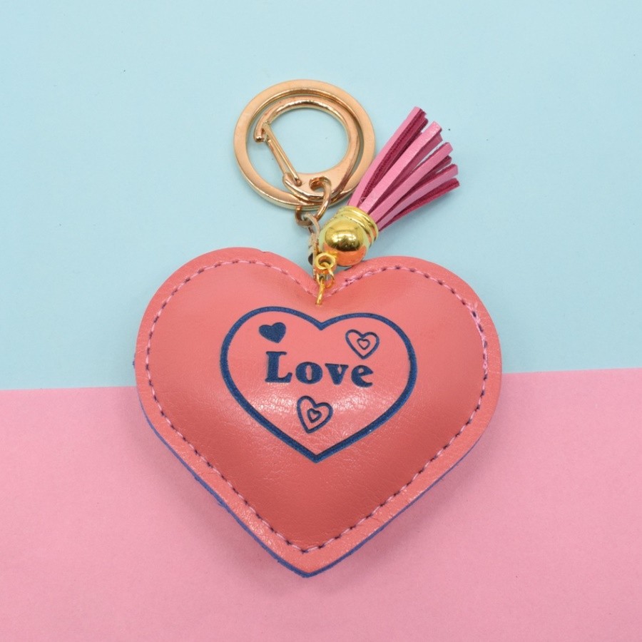 Pu Leather Fringe Love Key Chain Gift Pendant full figure