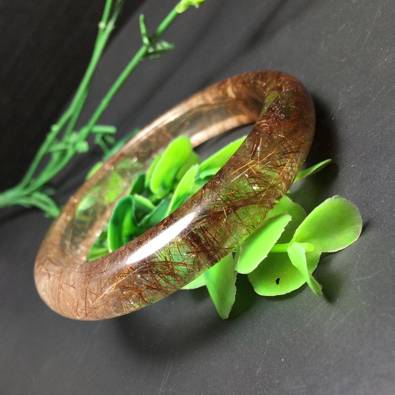 Bright and colorful crystal jewelry, natural red hair crystal bracelet, beautiful hair strands, clear crystal, smooth skin Specification image