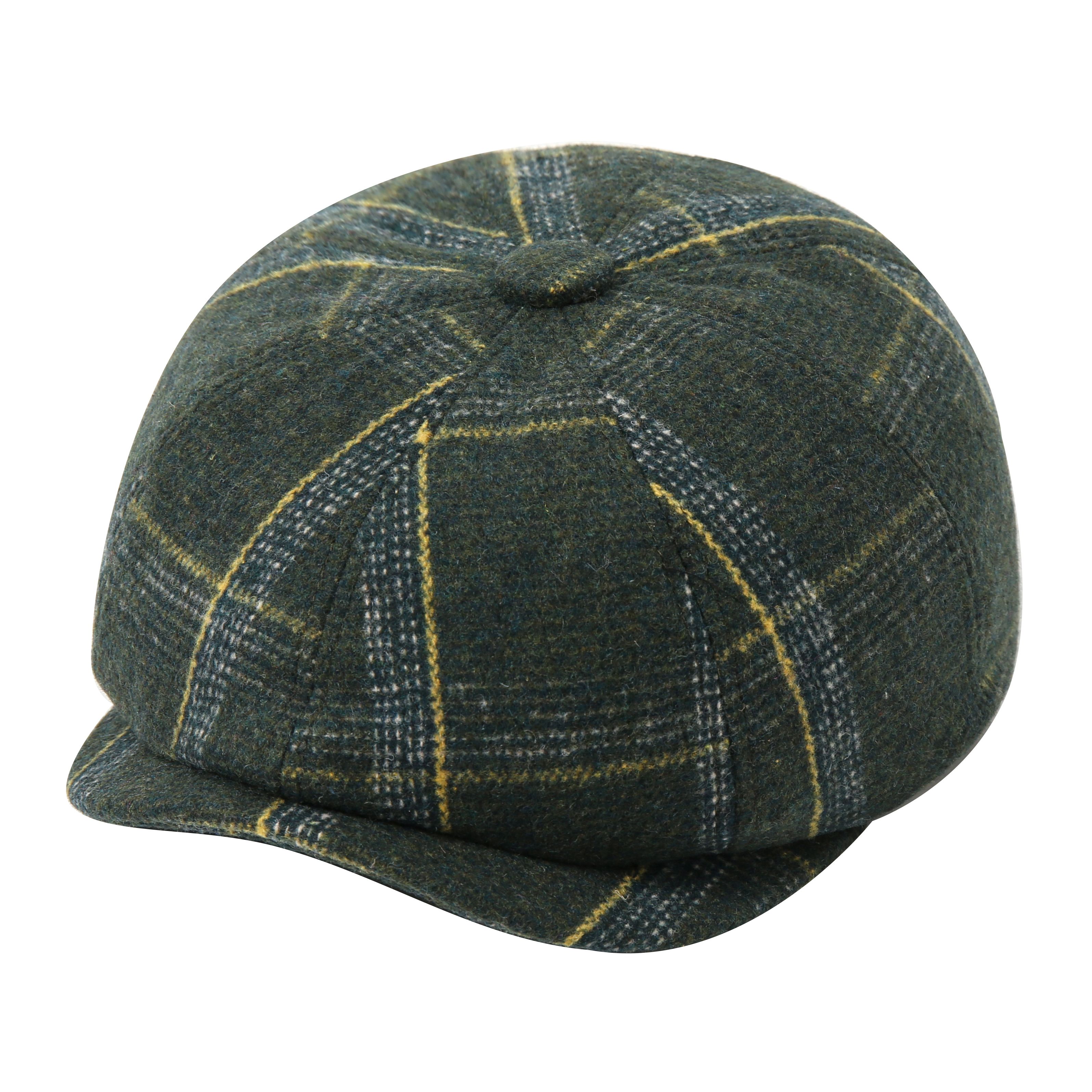 Fashionable and trendy hats and scarves: neutral octagonal hat, European woolen hat, British checkered retro style Item Picture
