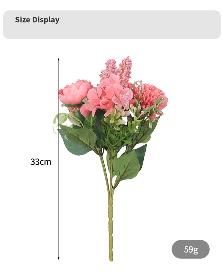 Wholesale of living room home simulation multi-head rose bouquets, Korean-style bride's hand-held bouquets, simulation 7-head Filipino roses detail image 6