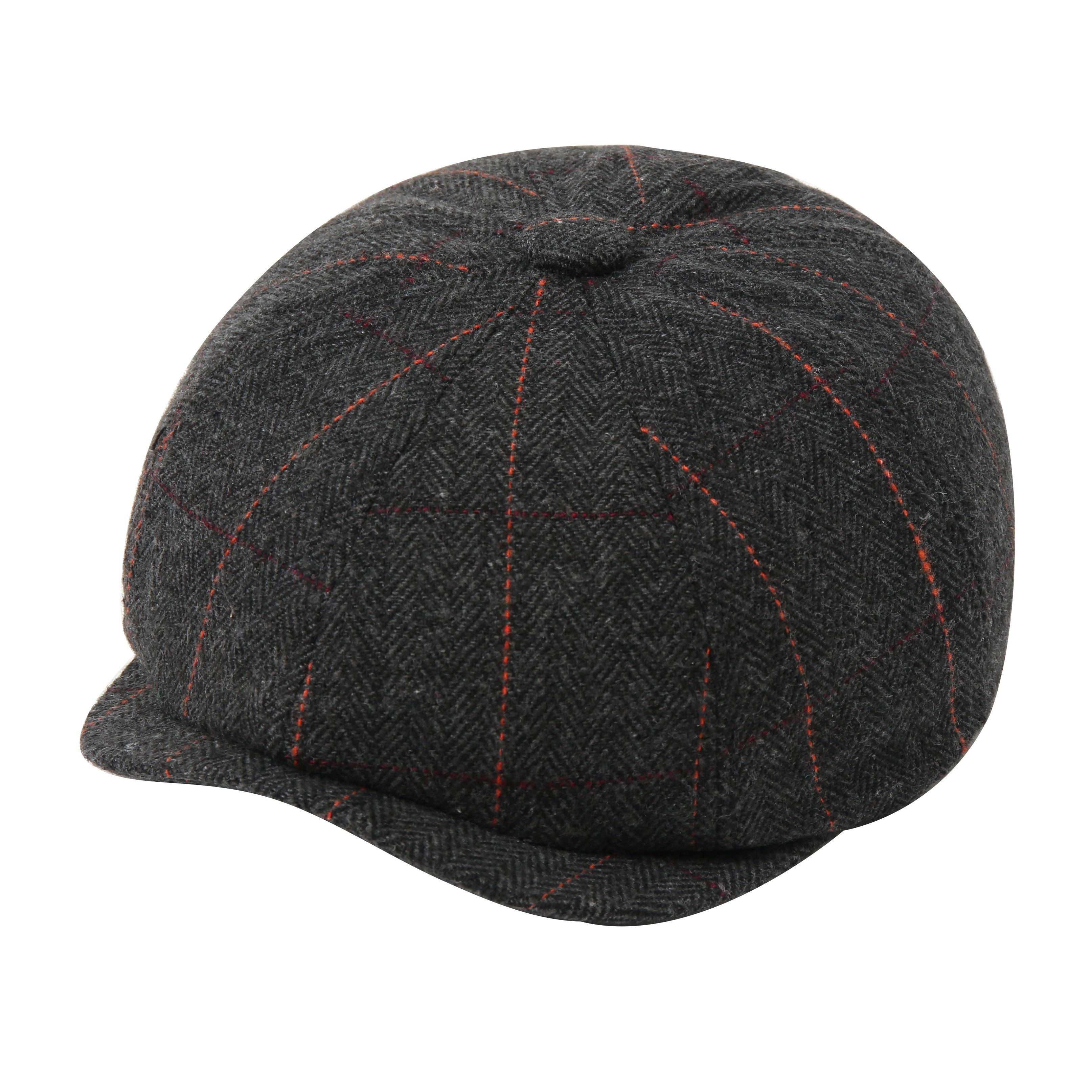 Octagonal hat, European style, fashionable and trendy neutral hat, simple wool hat, British checkered style, Japanese retro hat, fashionable hat details Picture