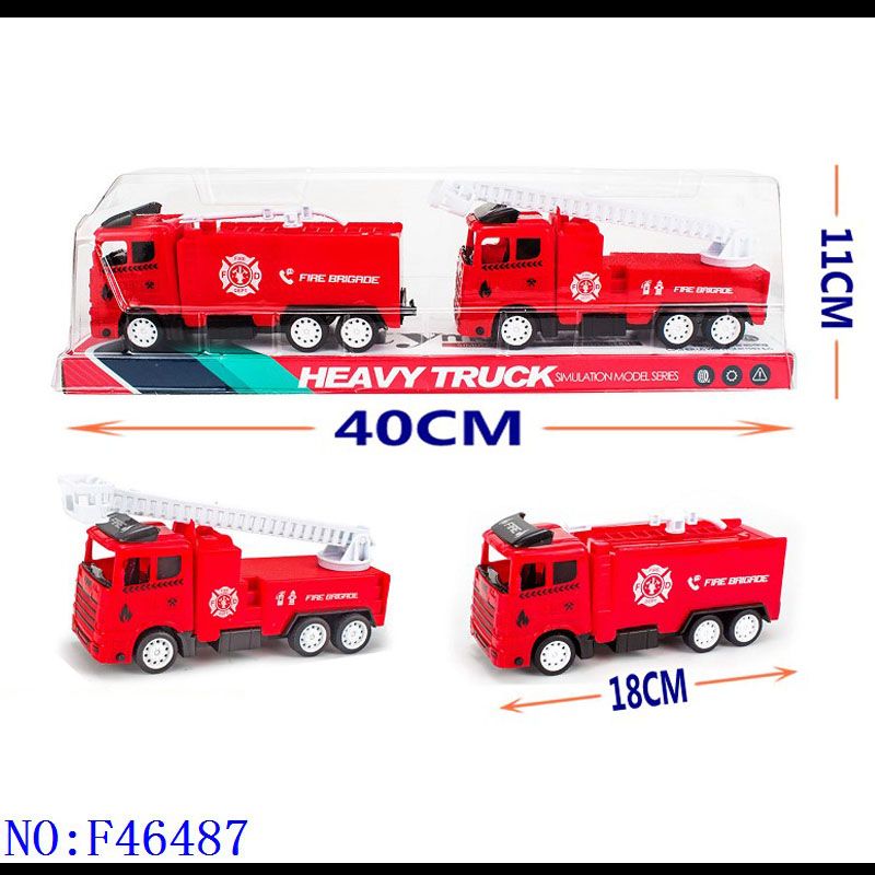 Inertia car fire truck toy cartoon inertia simulation car car model baby Yiwu small goods city stall foreign trade wholesale F46487 full figure