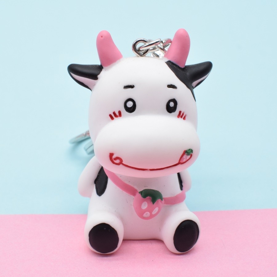 Resin Cow Key Chain Pendant Gift Wholesale details Picture