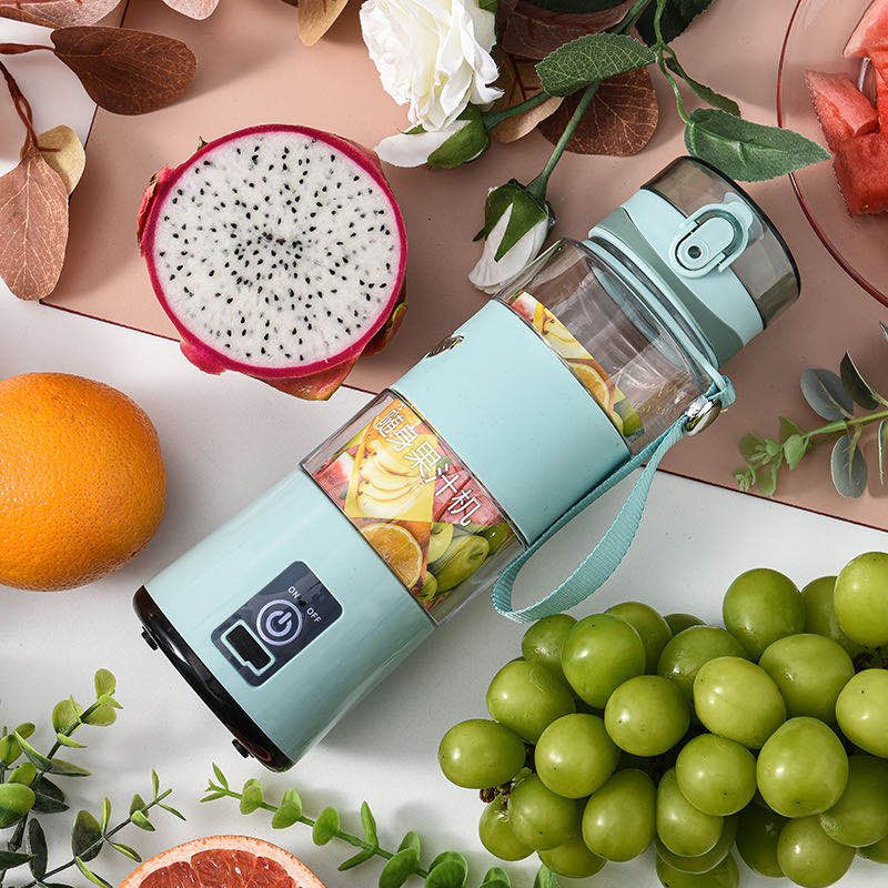 Portable juicer, household small fruit juicer, mini electric cup-shaped juicer, available in pink and green. Please make a note Specification drawing