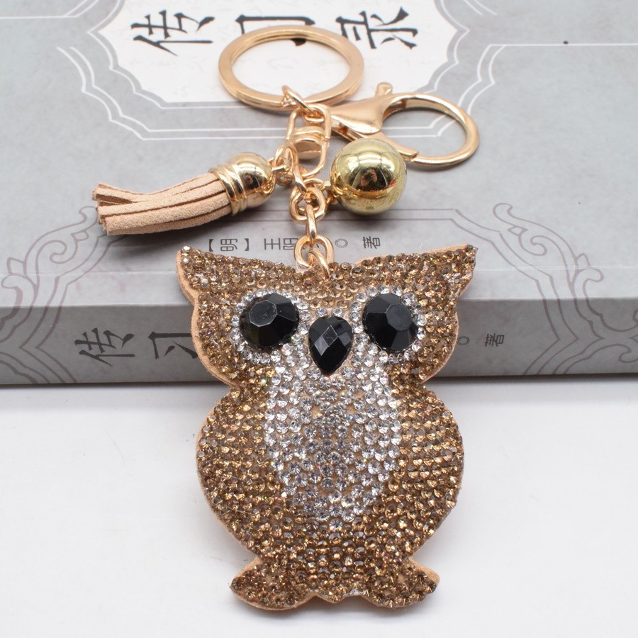 Pu Diamond Owl Key Chain Pendant Gift Wholesale Specification drawing