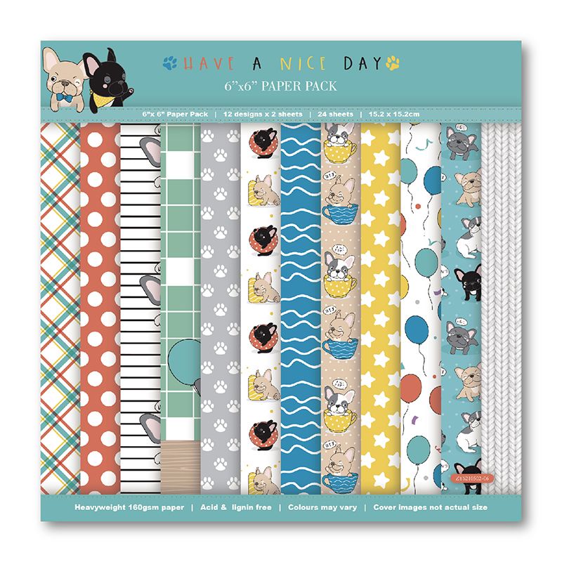 DIY handmade scrapbook planner materials: 6-inch patterned paper background paper, 24 sheets ZYS210502 Specification drawing