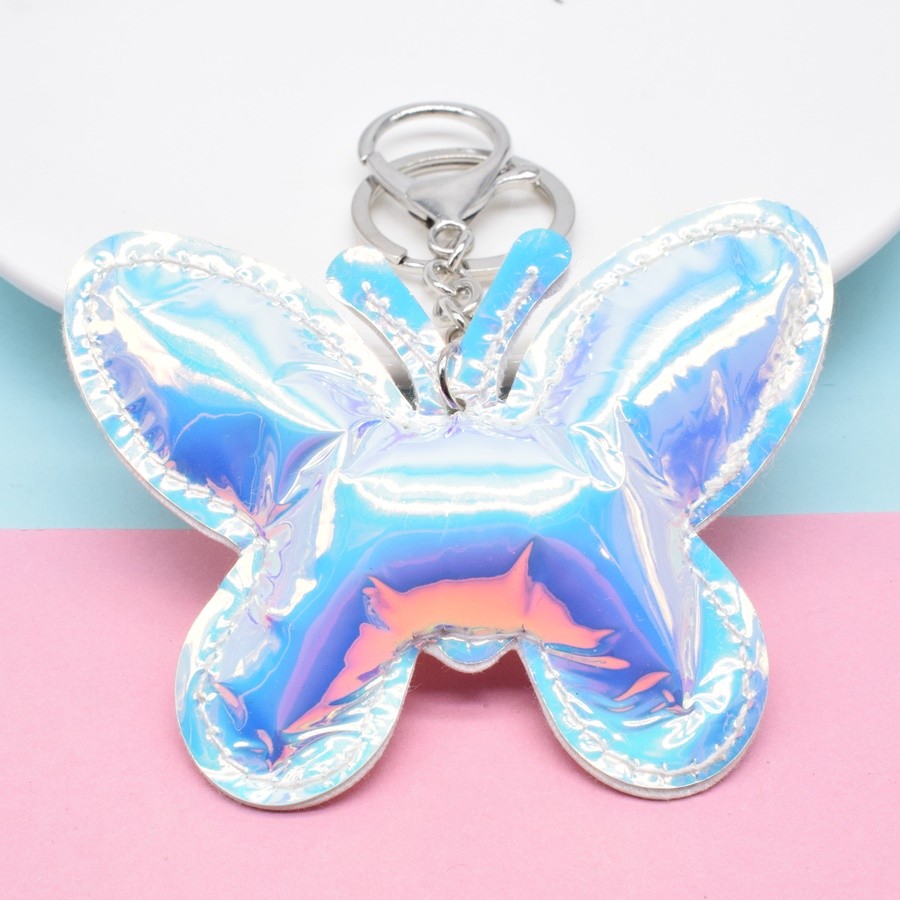 Pu Bright Leather Butterfly Keychain Gift Accessories Specification drawing