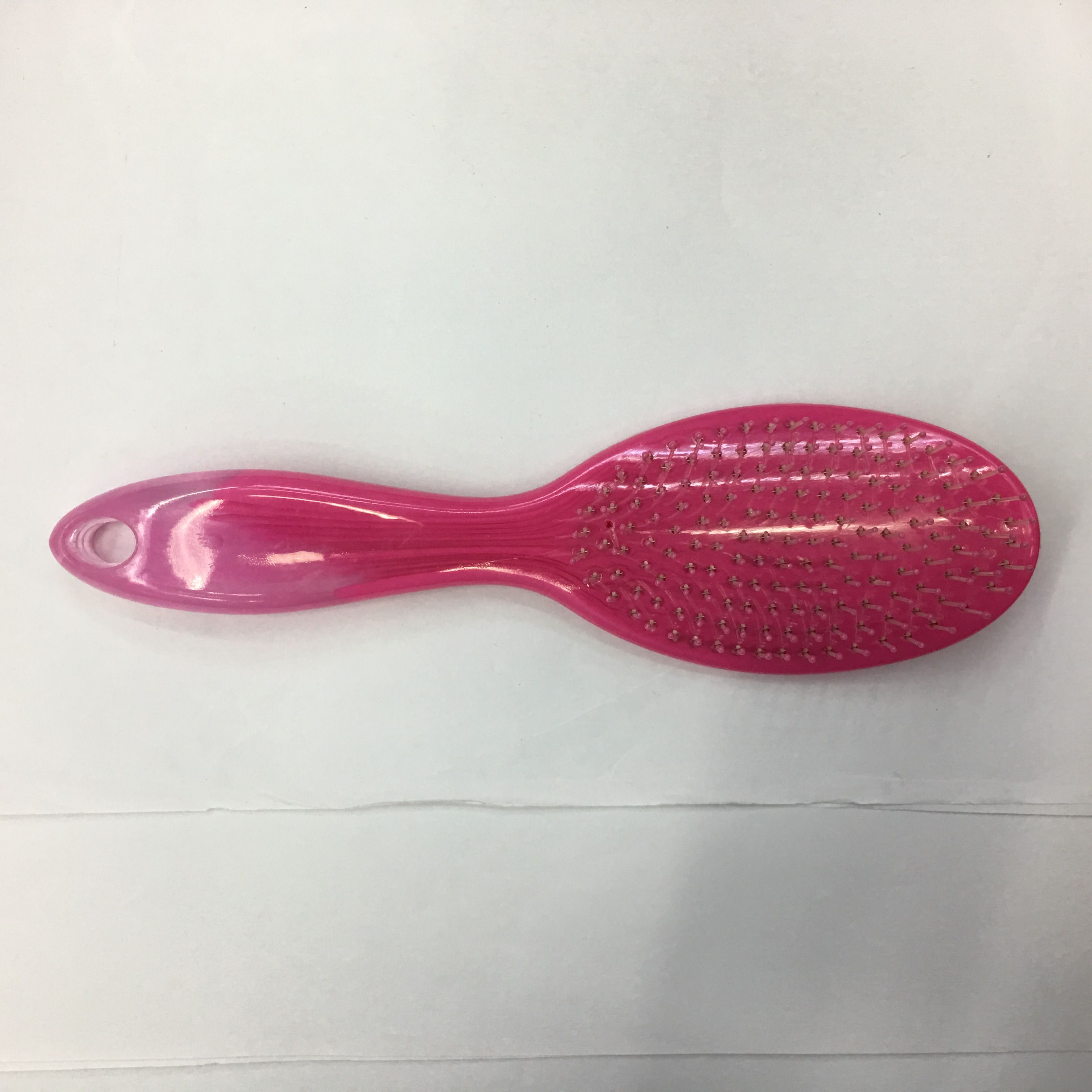 Pink Plastic Hair Comb Oval