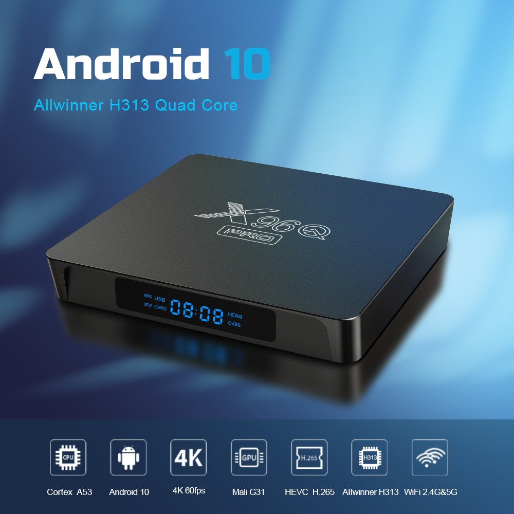 X96Q PRO 网络机顶盒 双频4K Android10.0 Allwinner H313 tv box详情图1