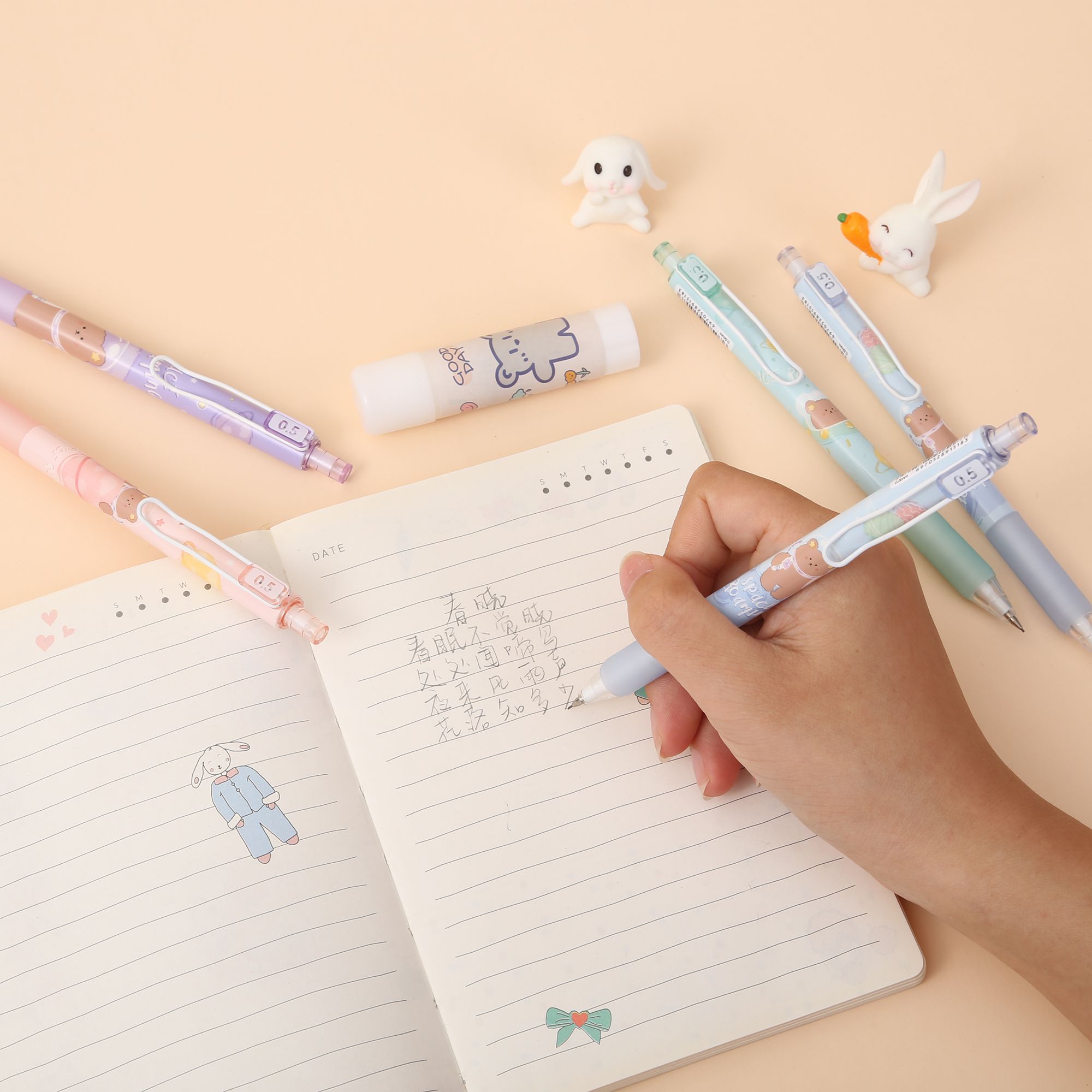 Chenxi Stationery Creative Star Bear Mechanical Pencil Unbreakable Core Primary School 0.5 Children's Activity Lead Girl Set Non-toxic Girls details Picture