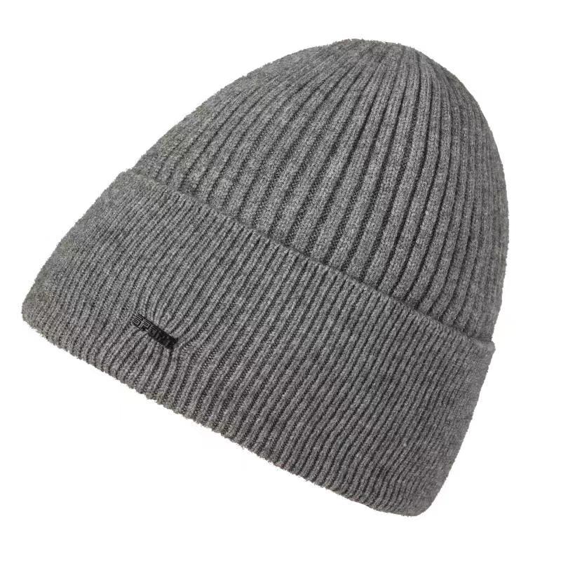 Autumn and winter 2-piece scarf set, Japanese style simple and fashionable, iron label rolled edge knitted woolen cold hat, European and American ins trend Specification drawing