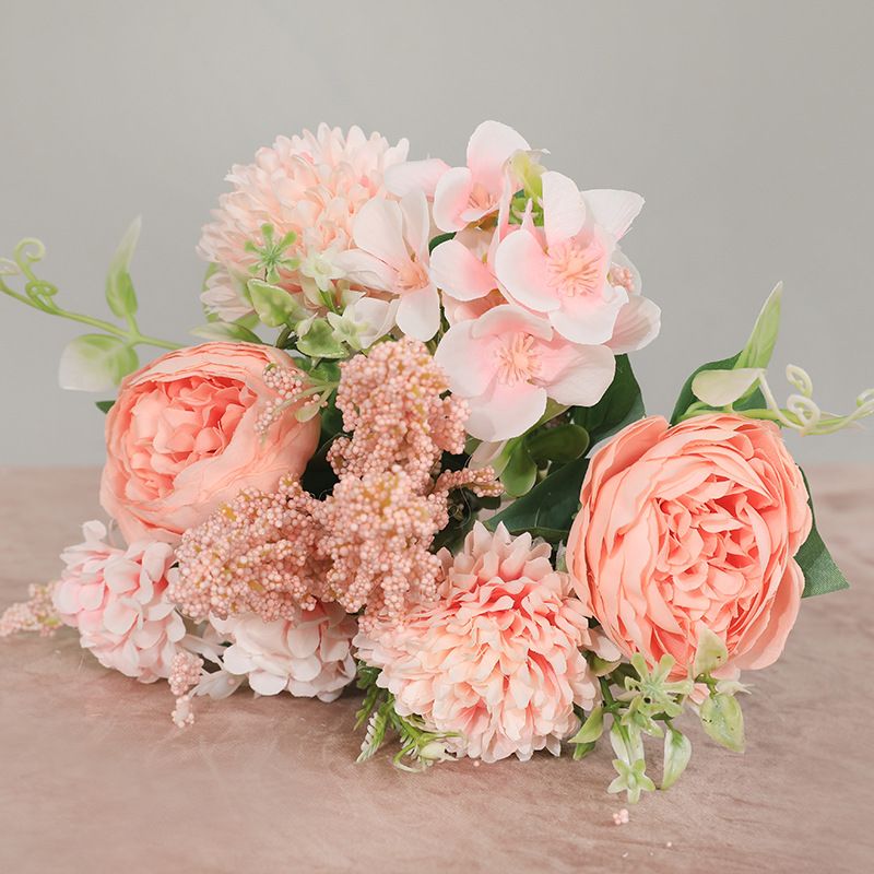 Wholesale of living room home simulation multi-head rose bouquets, Korean-style bride's hand-held bouquets, simulation 7-head Filipino roses Specification image