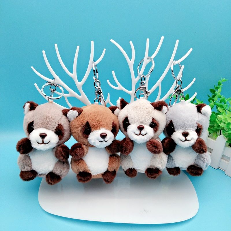 Cute red panda doll plush toy mini long tail panda pendant keychain children's doll bag pendant