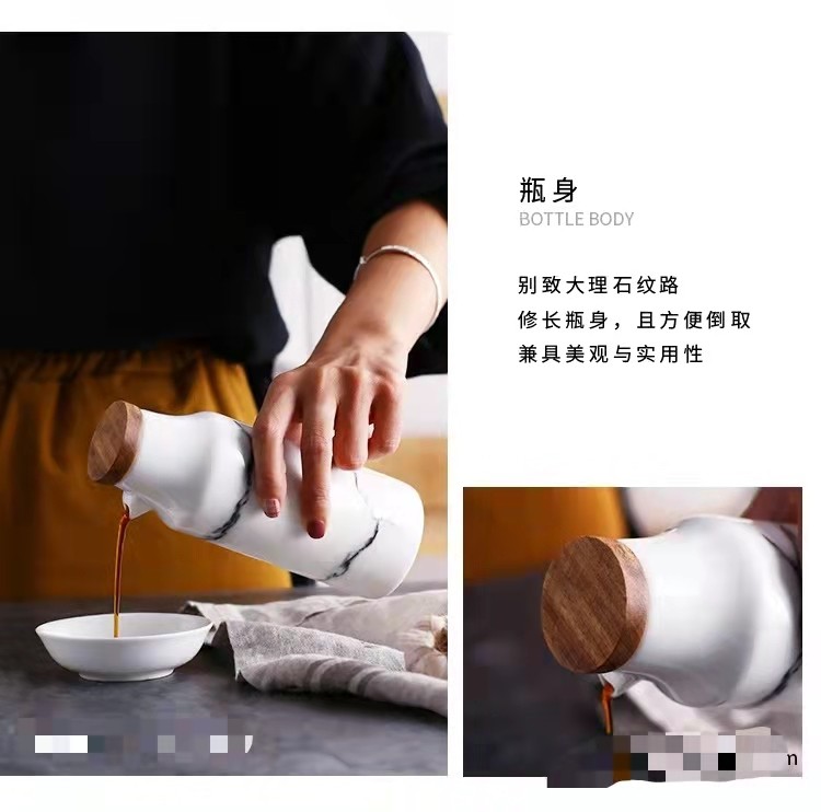 创意厨房大理石纹陶瓷油壶 酱油醋瓶油瓶醋壶详情图5