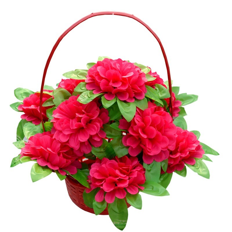 Wholesale of new Qingming Festival flower baskets featuring 11 pieces of simulated garden chrysanthemums and silk flowers for memorial and tomb visits detail image 1