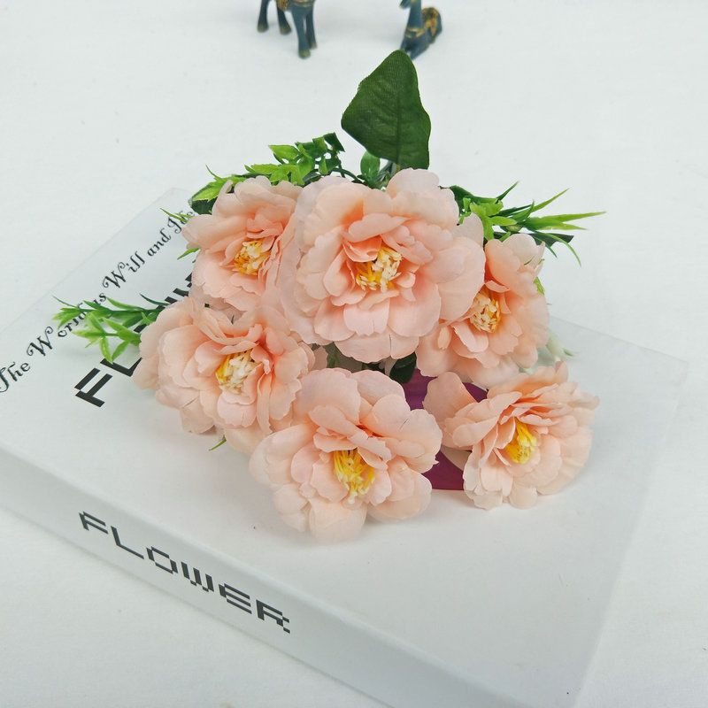 Factory wholesale 7-pronged Rhododendron rose home decoration artificial flower, artificial rhododendron rose Specification image