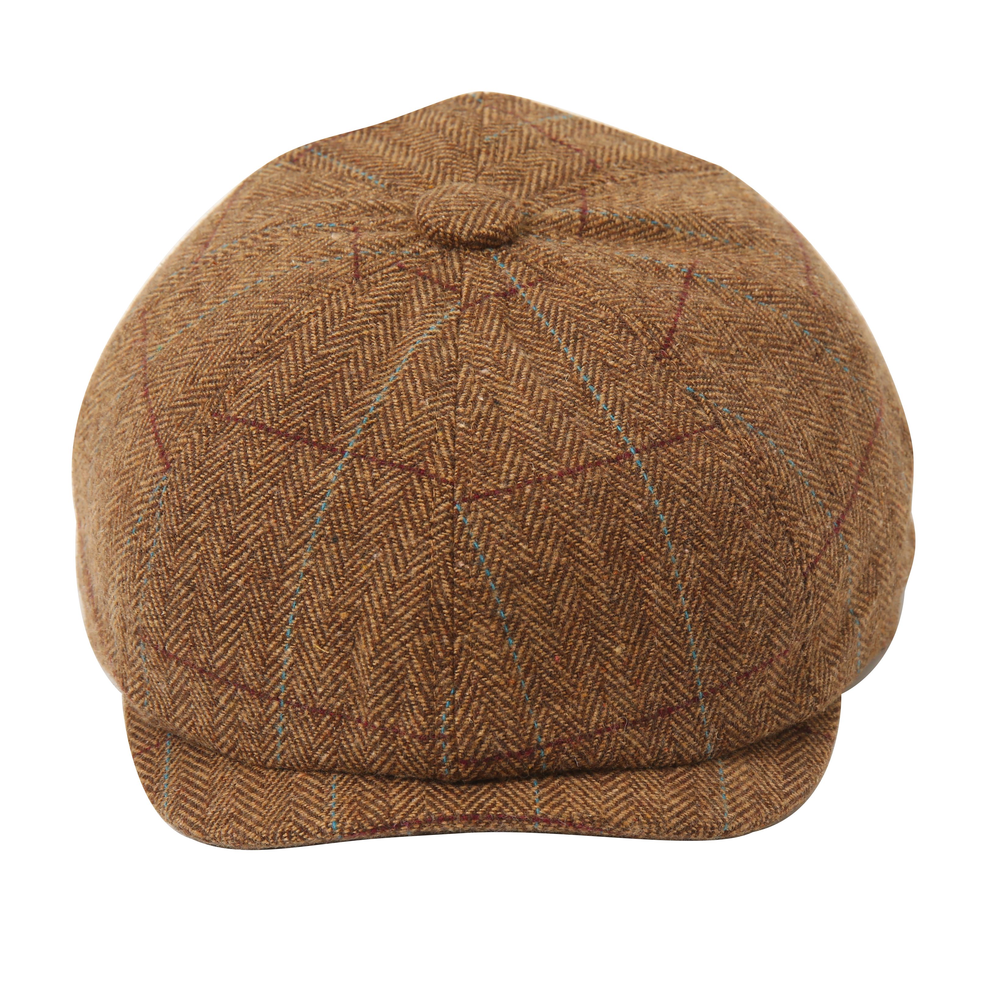 Octagonal hat, European style, fashionable and trendy neutral hat, simple wool hat, British checkered style, Japanese retro hat, fashionable hat Specification drawing