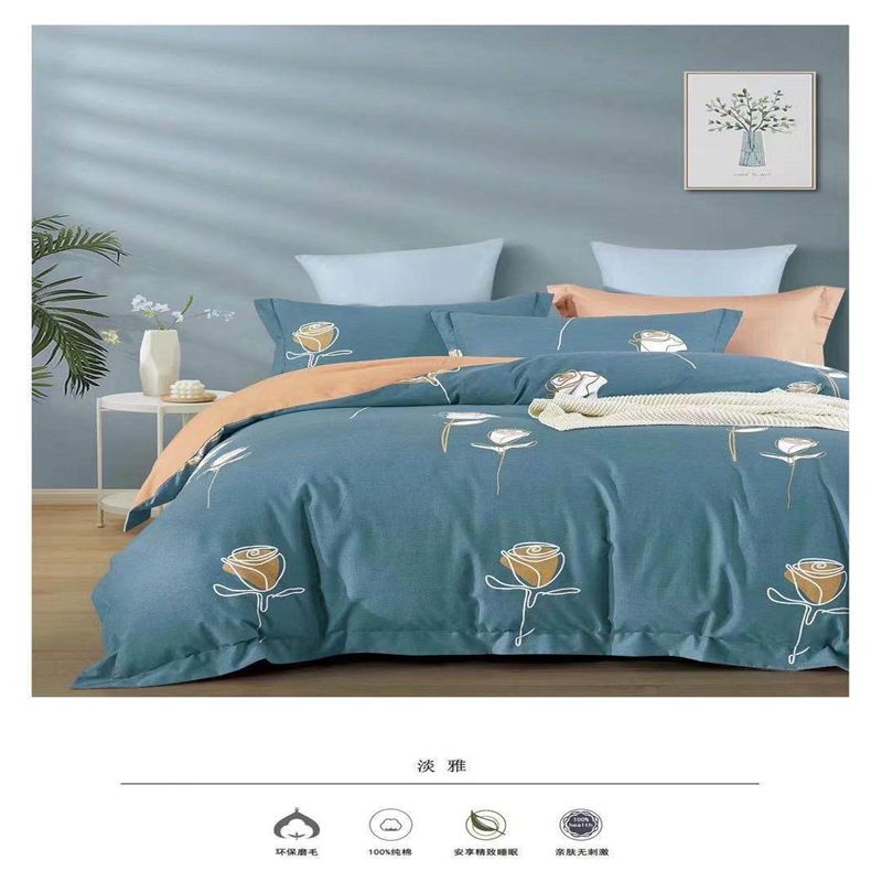 肌理绣花磨毛四件套采用加厚棉柔面料，保暖舒适27