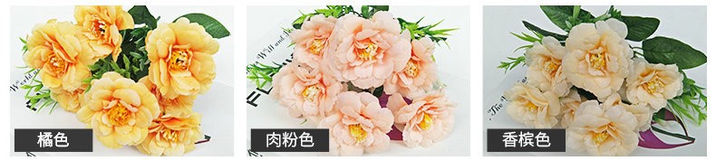 Factory wholesale 7-pronged Rhododendron rose home decoration artificial flower, artificial rhododendron rose detail image 3