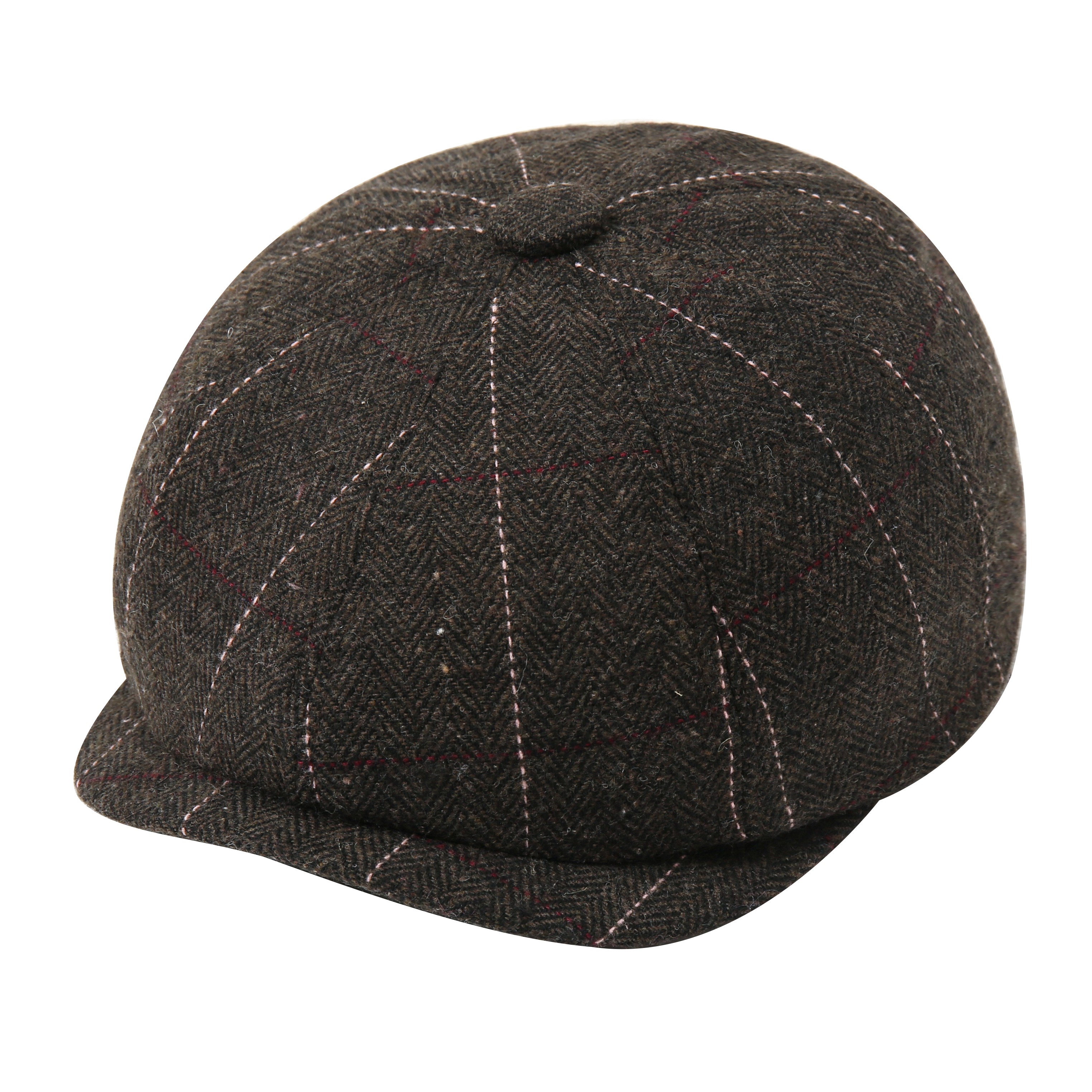 Octagonal hat, European style, fashionable and trendy neutral hat, simple wool hat, British checkered style, Japanese retro hat, fashionable hat Application Scenario