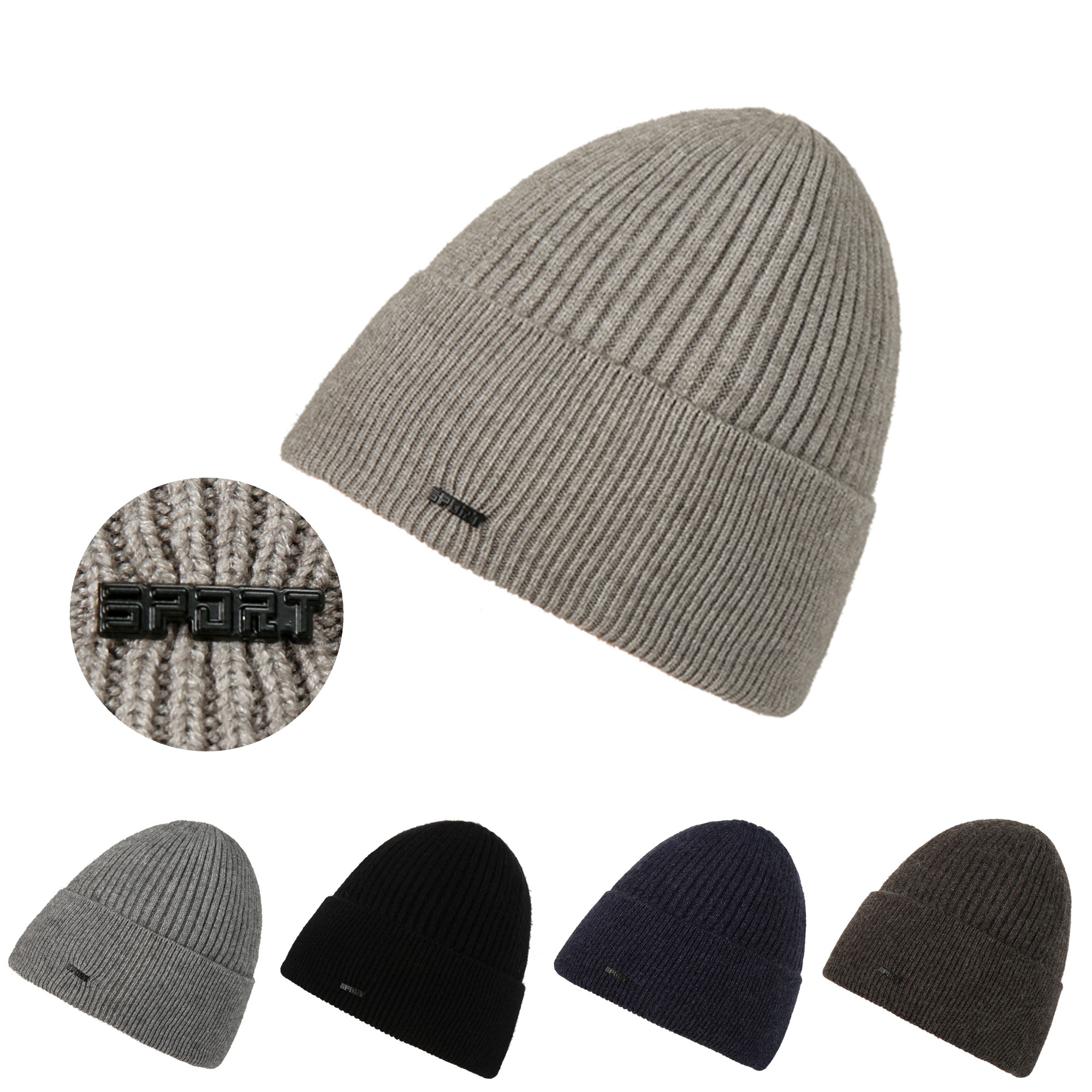 Autumn and winter 2-piece scarf set, Japanese style simple and fashionable, iron label rolled edge knitted woolen cold hat, European and American ins trend undefined