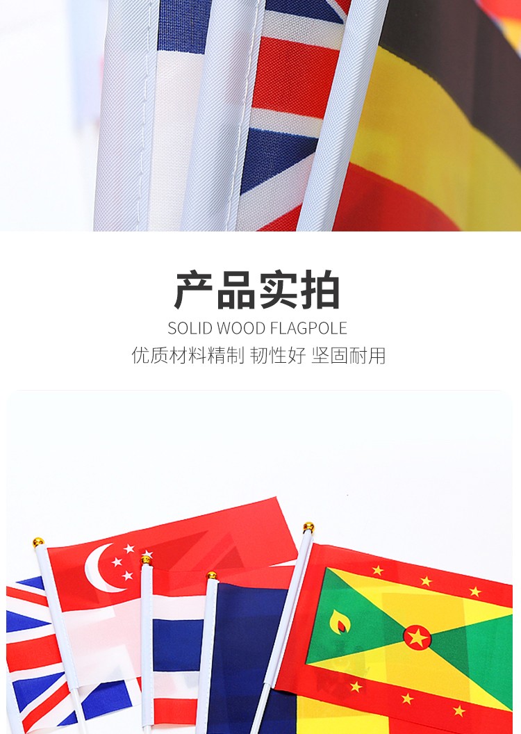 厂家直销批发价8号14*21cm俄罗斯手摇旗 国旗 世界各国旗多种规格 定做旗帜 详情图6