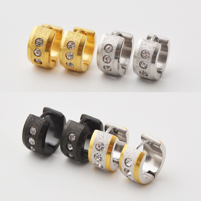 不锈钢耳环男士耳扣现代流行防过敏真空电镀图