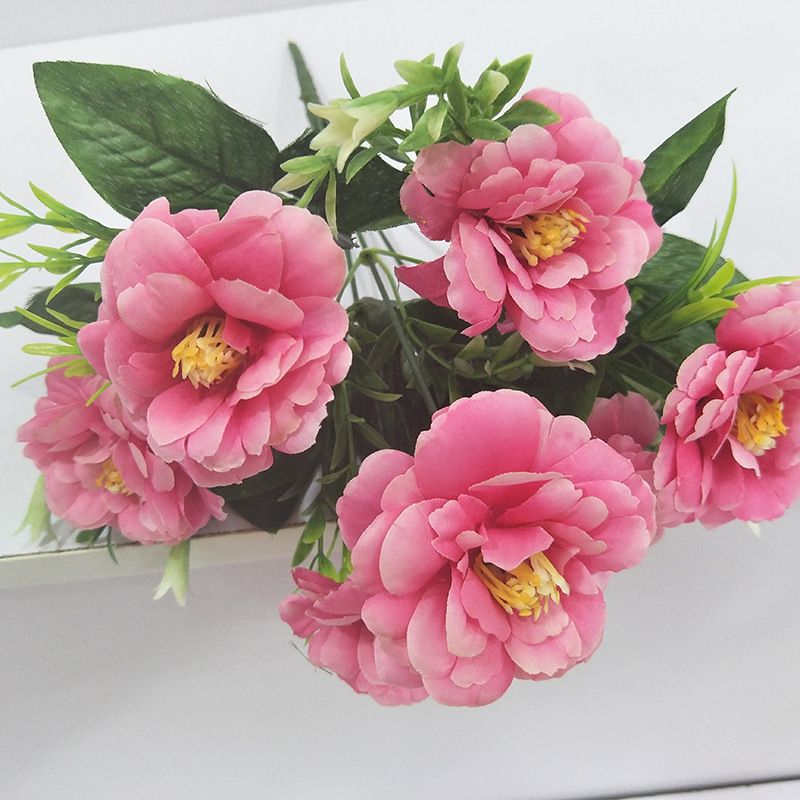 Factory wholesale 7-pronged Rhododendron rose home decoration artificial flower, artificial rhododendron rose details Picture