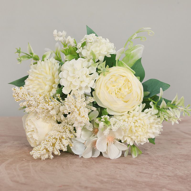 Wholesale of living room home simulation multi-head rose bouquets, Korean-style bride's hand-held bouquets, simulation 7-head Filipino roses