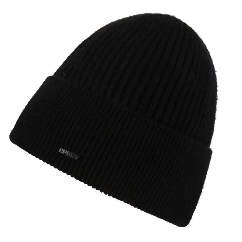Autumn and winter 2-piece scarf set, Japanese style simple and fashionable, iron label rolled edge knitted woolen cold hat, European and American ins trend Item Picture
