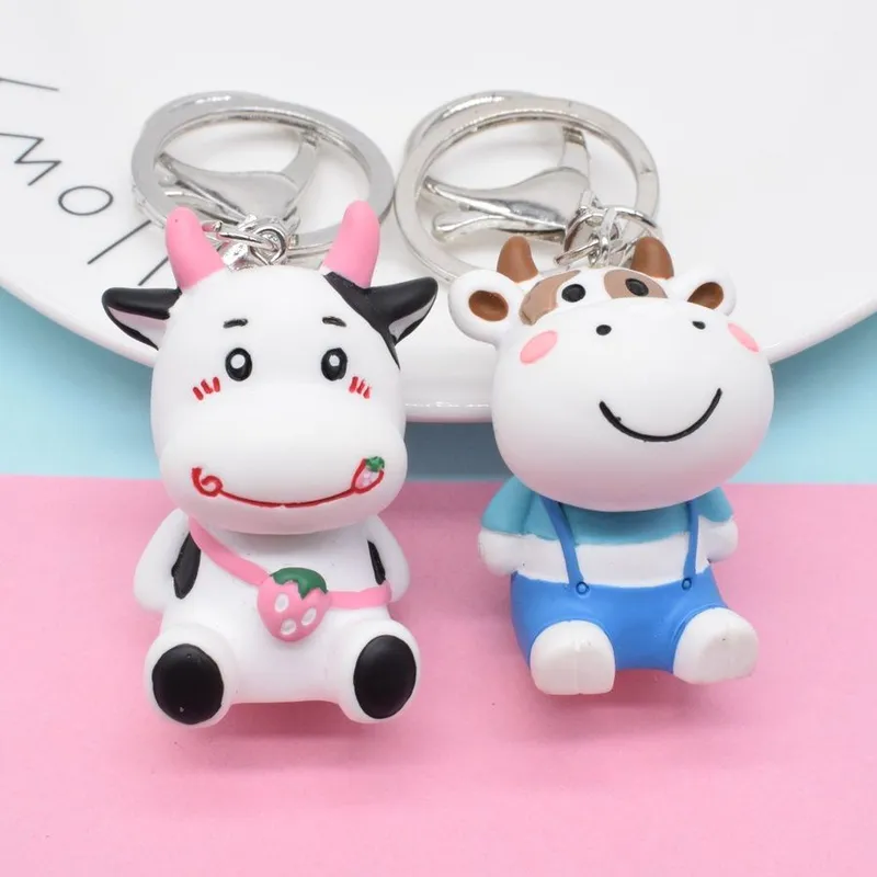 Resin Cow Key Chain Pendant Gift Wholesale