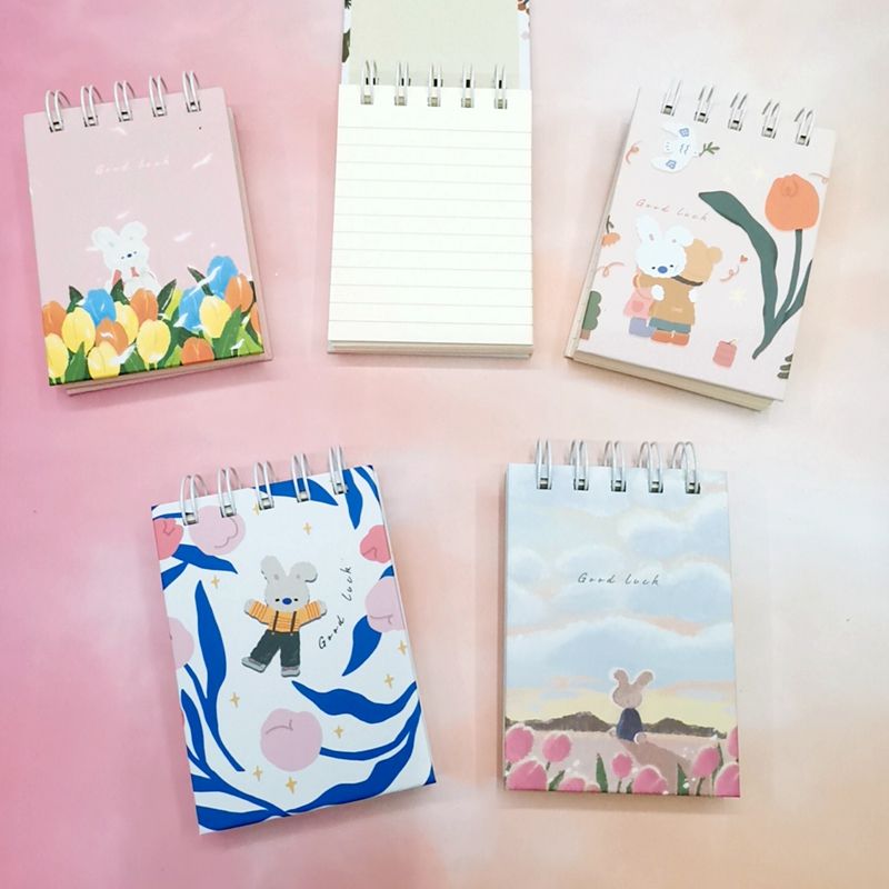 Wholesale sticky notes for the back-to-school season, new student coil sticky notes 520, flip-up notepad, hardface notebook, Hua Hua Tu's holiday