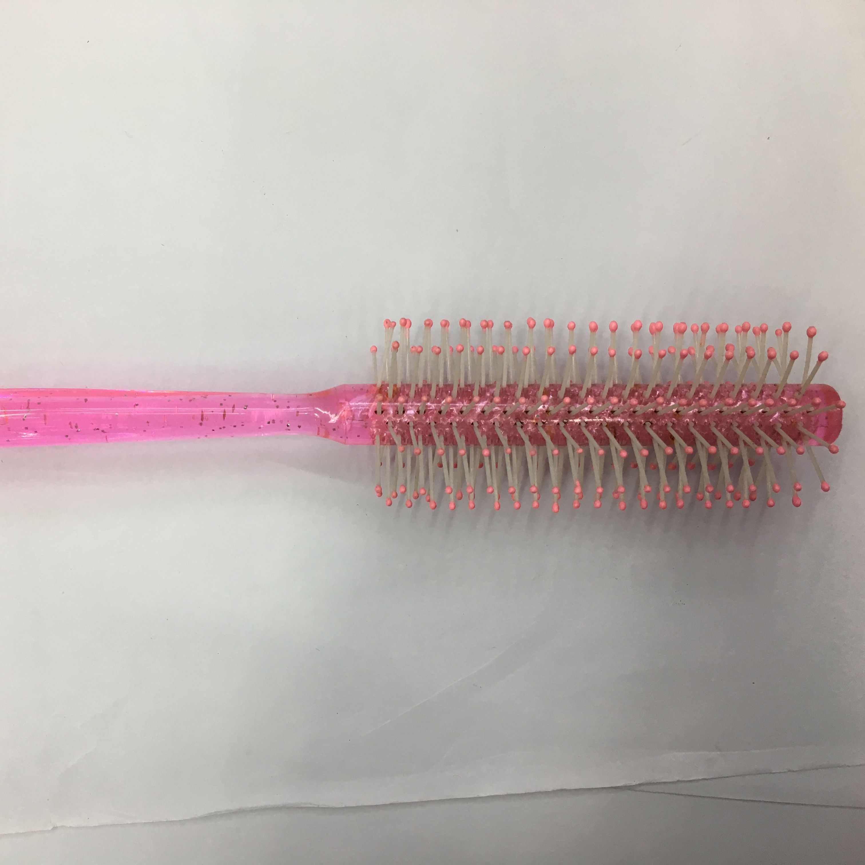 Pink Plastic Hair Comb Thin Handle